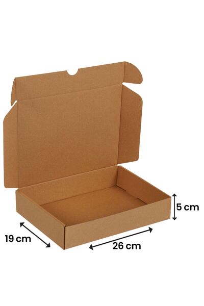 Packanya 26x19x5-50 Adet Kilitli E Ticaret Karton Kargo Kutusu