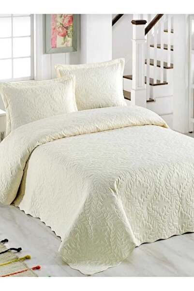 bursa çeyiz Çift Kişilik 3 Parça Sarmaşık Desen Microfiber Kapitone Yatak Örtüsü