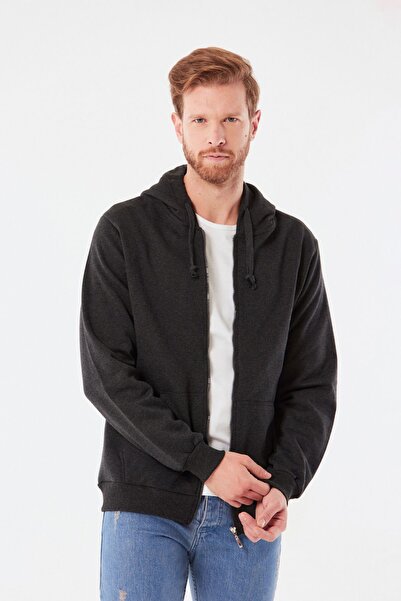 Fulla Moda Kangaroo Pocket Zippered Sweatshirt