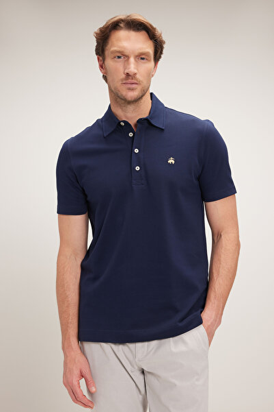 BROOKS BROTHERS Erkek Lacivert Düğmeli Polo Yaka Tişört