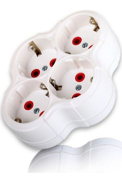 EraycanYapıMarket Fetih 4-Piece Quadruple Daisy Golyat Grounded Socket Multiplexer