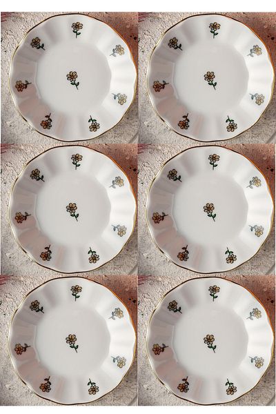 AYBABA STORE 6-Piece Yellow Daisy Tea Plate - 11 CM