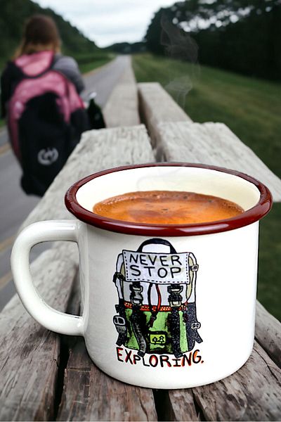 İnci Emaye Enamel Mug Cup Camp Camping Mug Cup Coffee