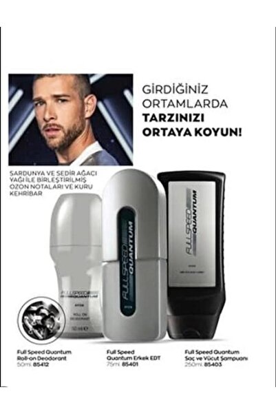 AVON Full Speed Quantum 75 ml Parfüm 3 Lü Set