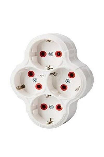 EraycanYapıMarket Fetih 4-Piece Quadruple Daisy Golyat Grounded Socket Multiplexer