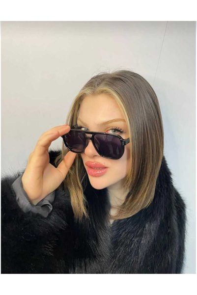 KAMPANİX NEW SEASON 2-Piece Vintage Black Equivalent Model Unisex Sunglasses