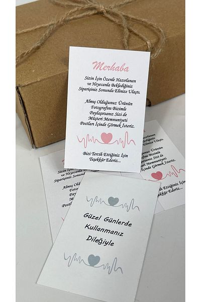 ButikSosyetik E-Commerce Thank You Card - 8.5x5.5 cm, 50 Pieces