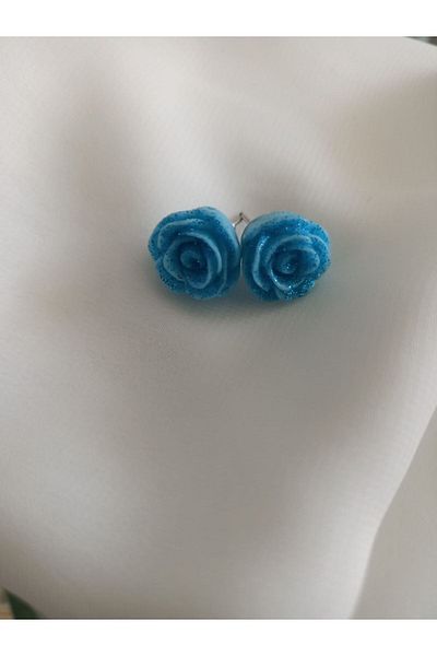Bulut Bijuteri Aksesuar Rose Figured Nails Earrings