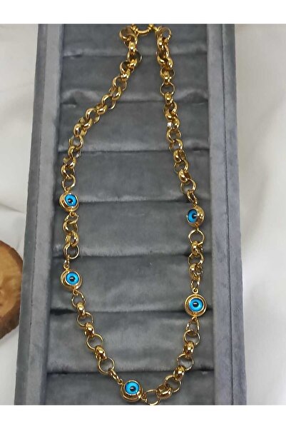 staınless steel çelik nazar boncuklu kolye