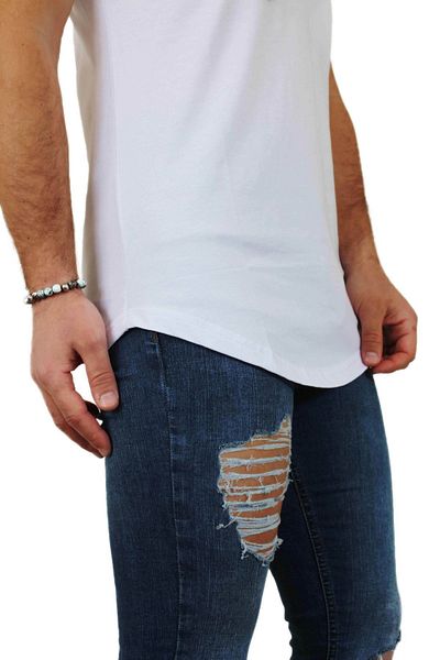 Boldy Tricou cu croiala lungă pentru bărbați Tricou lung cu croiala lungă Tricou cu croială lungă pentru bărbați Tricou cu paragate pentru bărbați