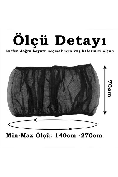 Wahw Pet Ekstra Büyük Kuş Kafesi Örtüsü, Papağanlar için, Kuş kafesi, Koruyucu file, 270 genişlik 70cm