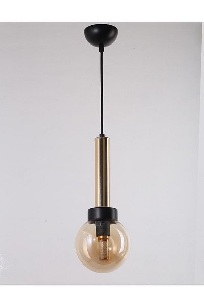 MŞ Aydınlatma Cota Black Gold Plated Honey Glass Chandelier