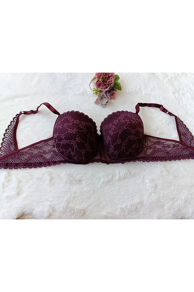 She Shine Large Size Gathering Lace Bra - C Cup, Back Detail, Unpadded - 5146