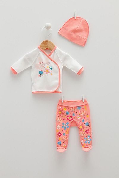 Caramell Premature-Earlyborn 3-Piece Baby Set Flowers