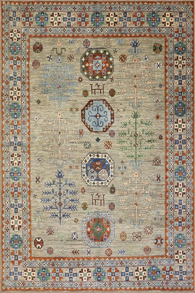 Rugs Modern Halı سجادة منسوجة مزخرفة بنقوش نباتية مع حدود وسجادة قابلة للغسل ...