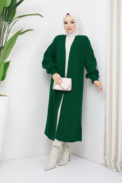 Pamuk Butik Γυναικεία πλεκτή ζακέτα με ολόσωμο μπαλόνι