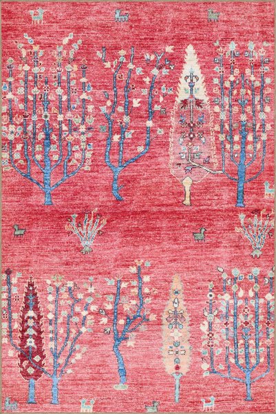 Rugs Modern Halı سجادة قاعدة منسوجة منقوشة ذات طابع نباتي تقليدي باللون الأحم...