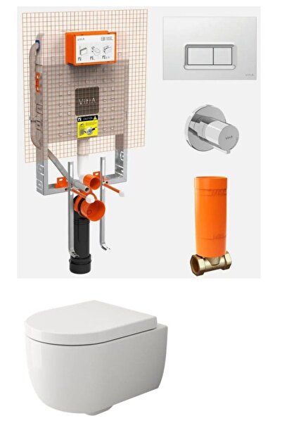 Bagno bianco 49 cm Asma Klozet+VitrA gömme rezervuar Tam Set