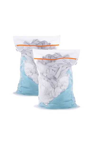 SANDWATCH 60*90 2 Pieces Large Size Laundry Net Bag Washing Net Bag Colorful Zipper