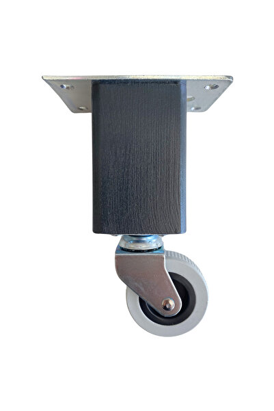 DSYapıAksesuar Kale Ahşap 12cm Tekerli Ayak Mobilya Masa ve Dolap Tekerli Aya...