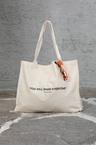 OKTAYUSTA COLLECTİON Printed Beach Bag with Pockets, Shoulder Bag, Canvas Bag