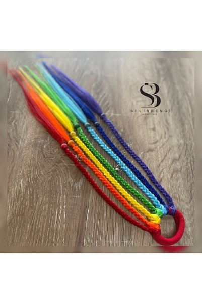 Selin Bengi 7-Pack 30 cm Rainbow Colored African Braided Elastic Children's Buckle