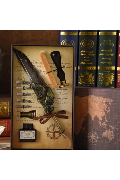 hediyesahibi Dekoratif Divit Kalemli Özel Tasarım Konspet Hediyelik Seti