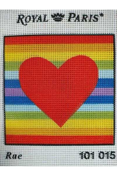 Royal paris Panou de tapiserie neprelucrat imprimat Etamin Heart Pattern 15x15cm