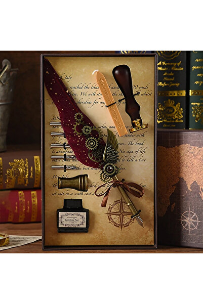 hediyesahibi Dekoratif Divit Kalemli Özel Tasarım Konspet Hediyelik Seti