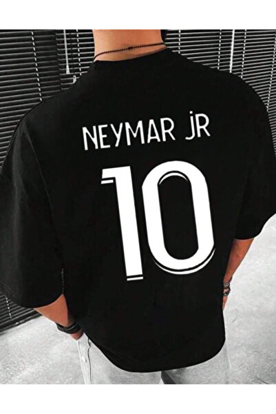 AEMİ Neymar Jr unisex crna oversize majica - sa štampanjem na leđima, okrugli...