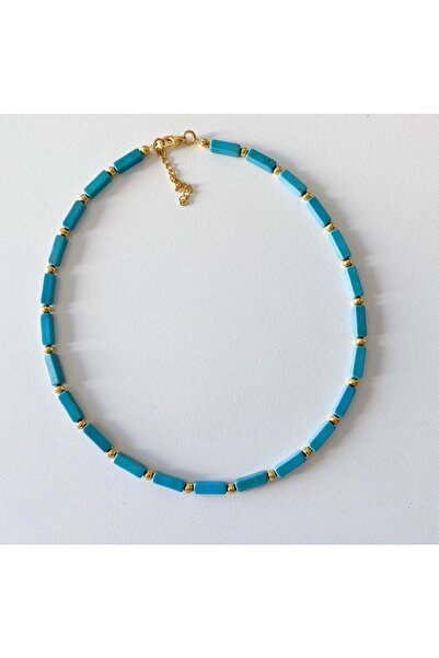 CHARMLUCKY Turkuaz Taşı Kolye-mavi