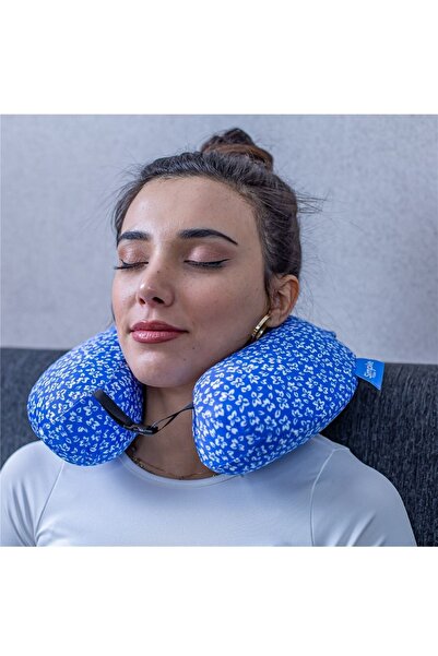 Simple. The Pillow Visco Seyahat Yastığı Araba Uçak Otobüs Taşıt Içi Yolculuk Yastığı Ortopedik Yastık Desenli Mavi 31*