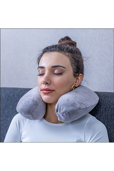 Simple. The Pillow Visco Travel Pillow Car Airplane Bus In-Vehicle Travel Pillow Orthopedic Pillow Gray 31*27*10