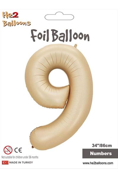 MFM 9 Year Old Number Caramel 86 cm Foil Balloon
