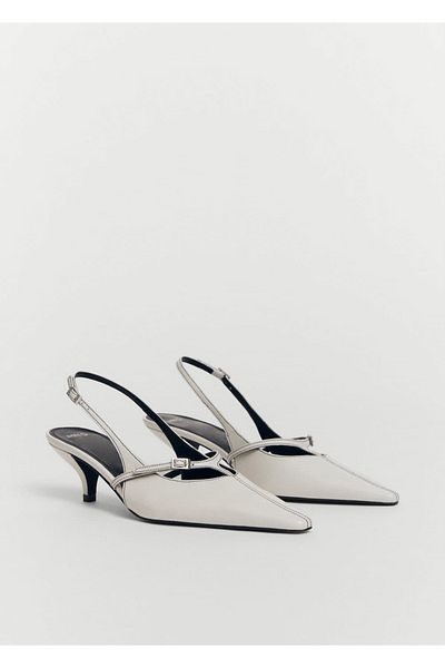 MANGO Woman Pantofi din piele cu cataramă și spate deschis