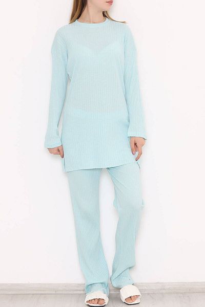 Moka Shopin Turquoise Long Sleeve Corded Suit - 10147.1567