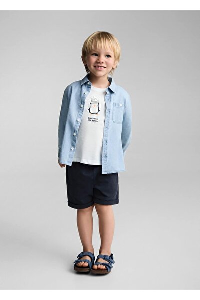 MANGO Baby Elastic Waist Cotton Shorts