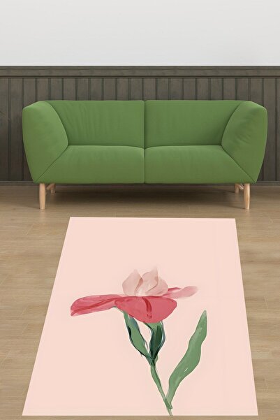 on the clouds Pembe Zemin Minimalist Yıkanabilir Kaymaz Taban Leke Tutmaz Sal...