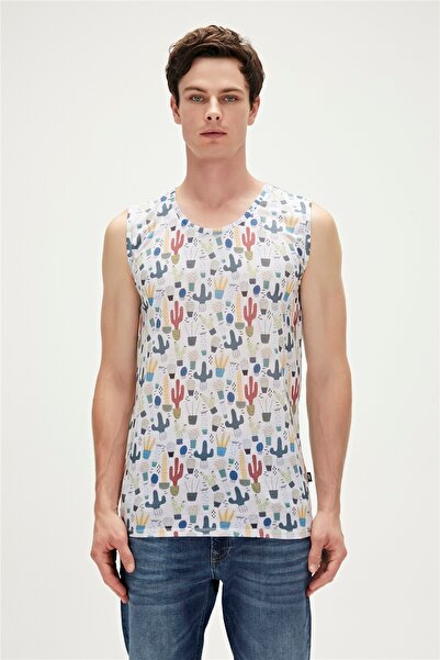 Bad Bear Areole Tank-top Off-white White Patterned Men's Athlete