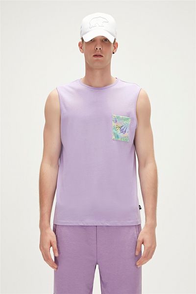 Bad Bear Monstera Tank-top Lavender Purple Patterned Men's Athlete