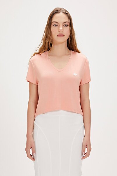 Bad Bear Menas Pink V-Neck Women's T-Shirt