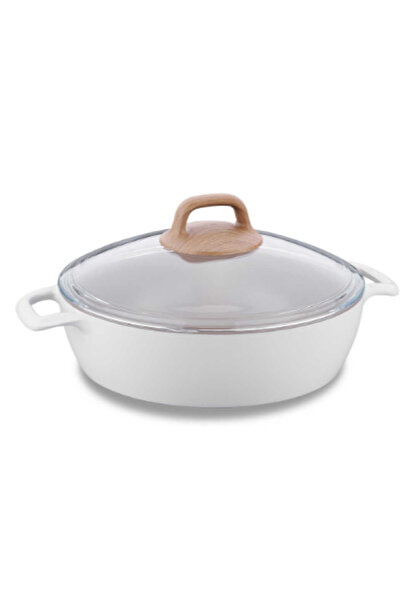 KORKMAZ A2982  Seramik Kısa Tencere 26x7