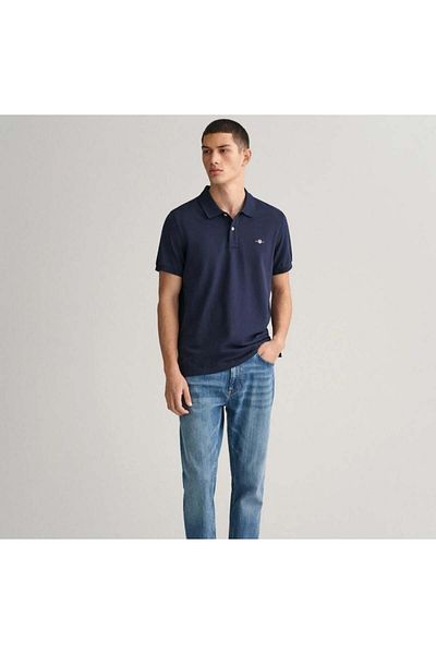 Gant Ανδρικό Navy Blue Regular Fit Logo Polo