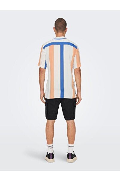 Only & Sons Wayne Life Reg Stripe Viscose Shirt Men's White-blue Shirt22026100-24