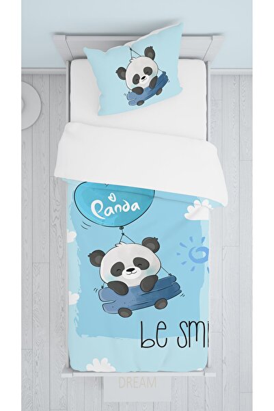 EVSEHOMES SEVİMLİ PANDA ÇOCUK ODASI TAKIM (FON PERDE- YATAK ÖRTÜSÜ VE YASTIK - HALI )
