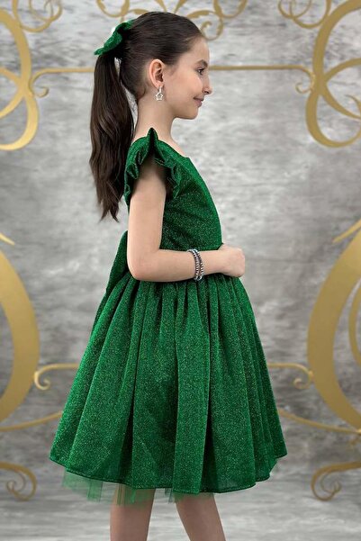 Riccotarz Πράσινο αστραφτερό κοριτσίστικο φόρεμα