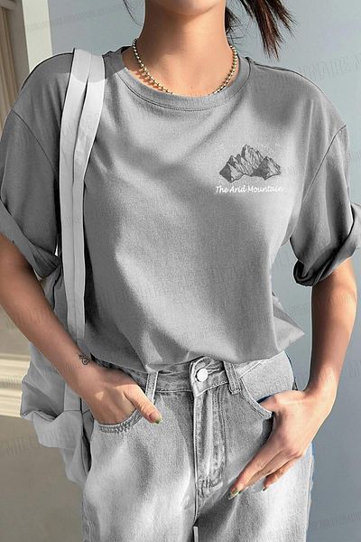 Teenage Millionaire Dámské tričko Arid Mountain Grey Oversize Salas Boyfriend