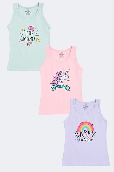 vitmo 3-Piece Cotton Rainbow Athlete Set for Girls