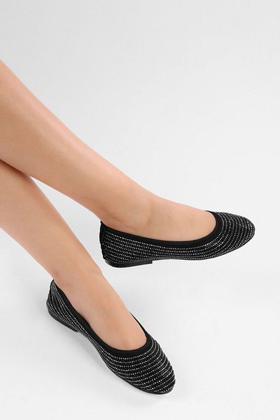SOLMAZ Μπαλαρίνες HARPER Platinum Satin - Stone Embroidered Ballet