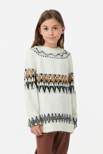Fulla Moda Crew Neck Girl's Knitwear Sweater